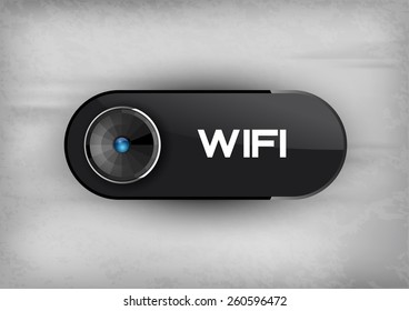 Button WIFI. Vector elements. Glossy shapes.