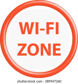  Button wi-fi zone. The round shape. 3D. Vector illustration.