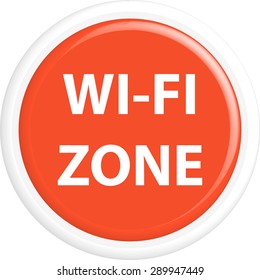  Button wi-fi zone. The round shape. 3D. Vector illustration.