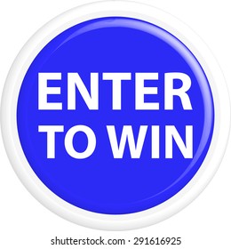 Button win. The round shape. 3D. Vector illustration.