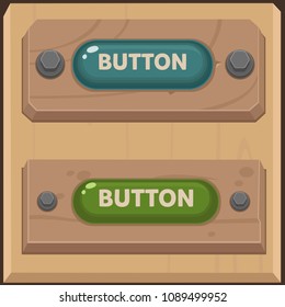 Button and Wood for web or game.

