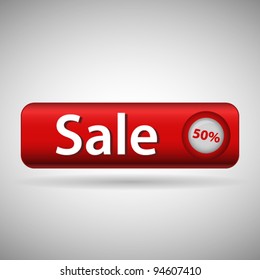 Button with word sale and 50%