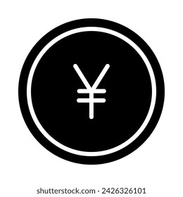 button yen money asia icon black 