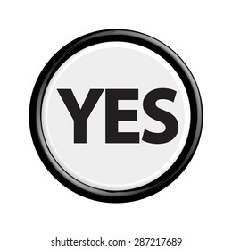  Button yes,  colorful 3d buttons. Vector illustration.