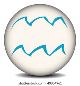 Button with the zodiacal sign Aquarius
