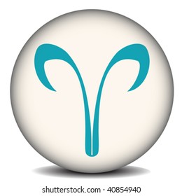 Button with the zodiacal sign Aries