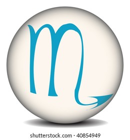 Button with the zodiacal sign Scorpio