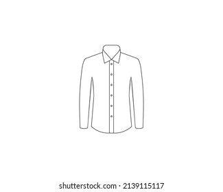 Button-down shirt icon. Vector illustration. Flat.