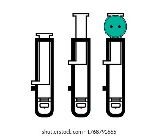 Diseño del pie de la máquina de coser de agujeros de buttonhole. Taladros de botón de ilustración del vector