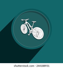 Button-Icon: Bicycle. Vector Illustration. Eps 10