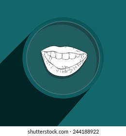 Button-Icon: Mouth. Vector Illustration. Eps 10