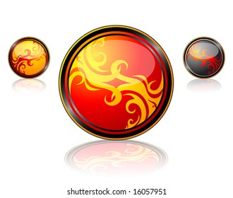 Buttons with abstract swirls inside