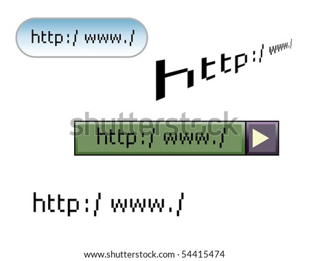 Buttons and address on a white background