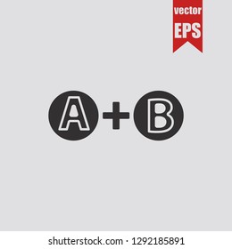 Buttons A + B. A combination of gaming keys.Vector illustration.
