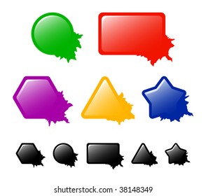 Buttons or banners with blots
