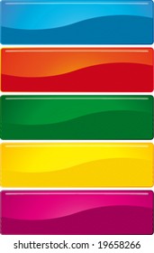 Buttons. Bright elements to your design. Blue, red, green, yellow, purple on a white background