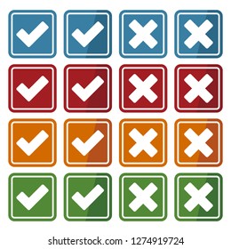 buttons with Calculator icon and folder icon. Vector illustration isolated on white background. (4 colors)
