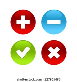 Buttons with check marks.