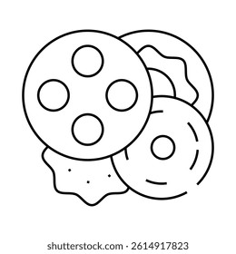 buttons clothes detail line icon vector. buttons clothes detail sign. isolated contour symbol black illustration