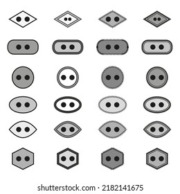 Buttons clothes different. Different apparel collection. Vector illustration. stock image. 