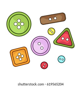 Buttons for clothes.Sewing or tailoring tools kit single icon in cartoon style vector symbol stock illustration.