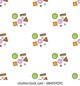 Buttons for clothes.Sewing or tailoring tools kit single icon in cartoon style vector symbol stock illustration.
