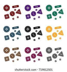 Buttons for clothes.Sewing or tailoring tools kit single icon in black style vector symbol stock illustration.