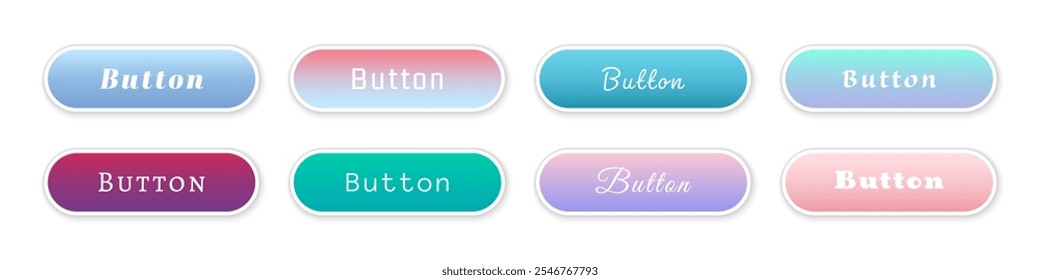 Buttons collection. Digital web buttons. Modern trendy buttons set. Vector buttons set.