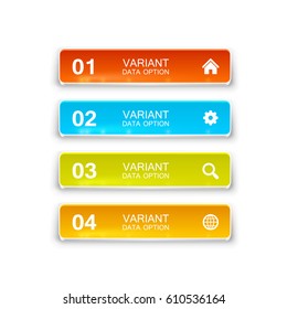 Buttons color numbers set. Vector illustration