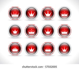 Buttons with crowns. Vector.