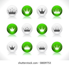 Buttons with crowns. Vector.