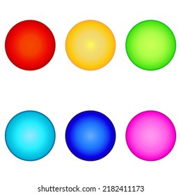 buttons in different color palettes in 3D