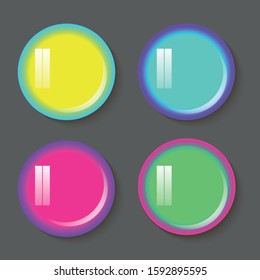 Buttons of different color with shadow