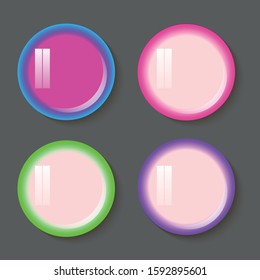 Buttons of different color with shadow