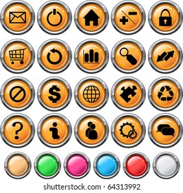 Buttons different colors with metal frame