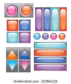 buttons of different shapes, illustration