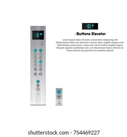 Buttons and display modern design for elevator, Lift, Vector, Illustration.