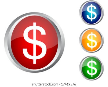 buttons with dollar symbol
