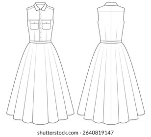 Buttons Dress Vector Illustration flat design
