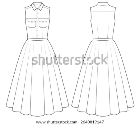 Buttons Dress Vector Illustration flat design