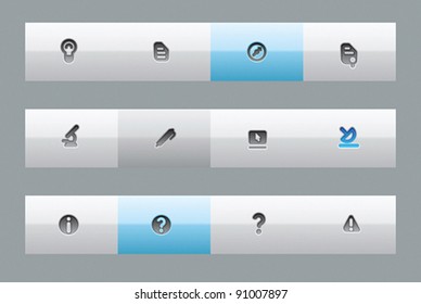 Buttons for education, science and technology. Vector illustration.