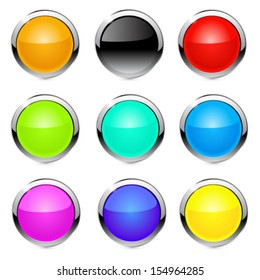 Buttons, elements round. Vector