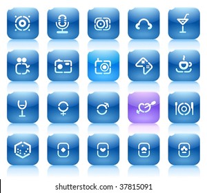 Buttons for entertainment. Icons for websites and interface elements. Vector illustration.