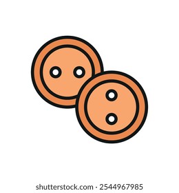 Buttons fashion tailor icon vector basic design simple and modern concept graphic