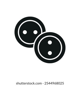 Buttons fashion tailor icon vector basic design simple and modern concept graphic
