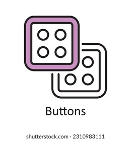 Buttons Filled Outline Icon Design illustration. Art and Crafts Symbol on White background EPS 10 File