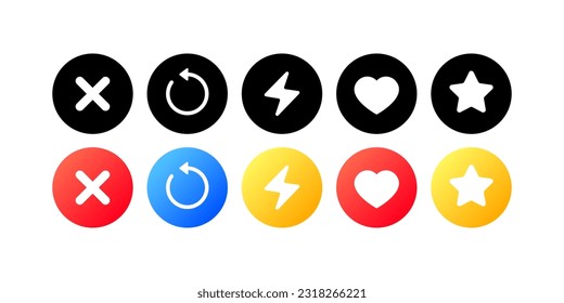 Botones. Plano, color, botones de interfaz, botones para redes sociales. Iconos vectores.