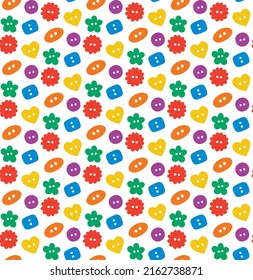 Botones patrón vectorial sin costuras de color plano