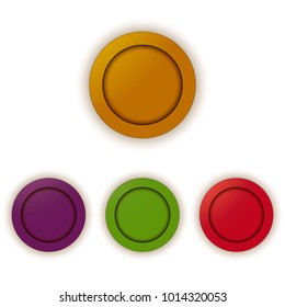 Buttons in flat style in four different colors