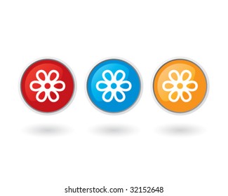 buttons with flowers